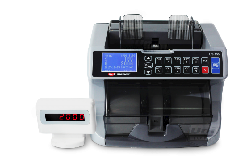 เครื่องนับและตรวจสอบธนบัตรต่างชนิดราคา Uni-SMART รุ่น US-150D - Image 2