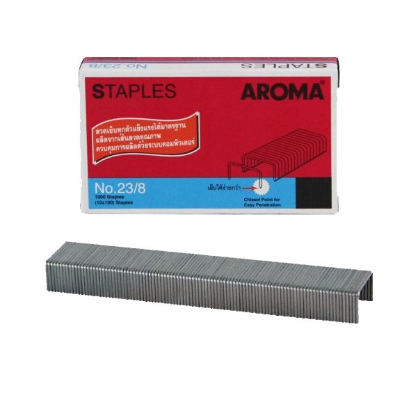 ลวดเย็บกระดาษอโรม่า AROMA Staples เบอร์23/8 - Image 2