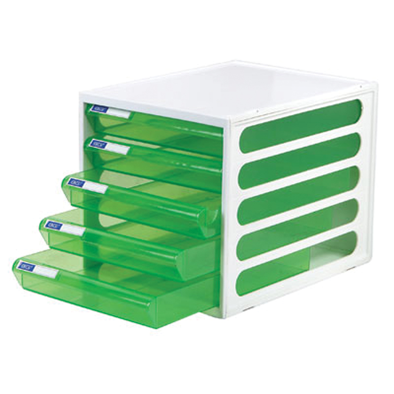 ตู้เอกสาร 5 ชั้น ออร์ก้า ORCA CFB-5 โครงขาวลิ้นเขียวใส (DRAWER CABINET) - Image 2