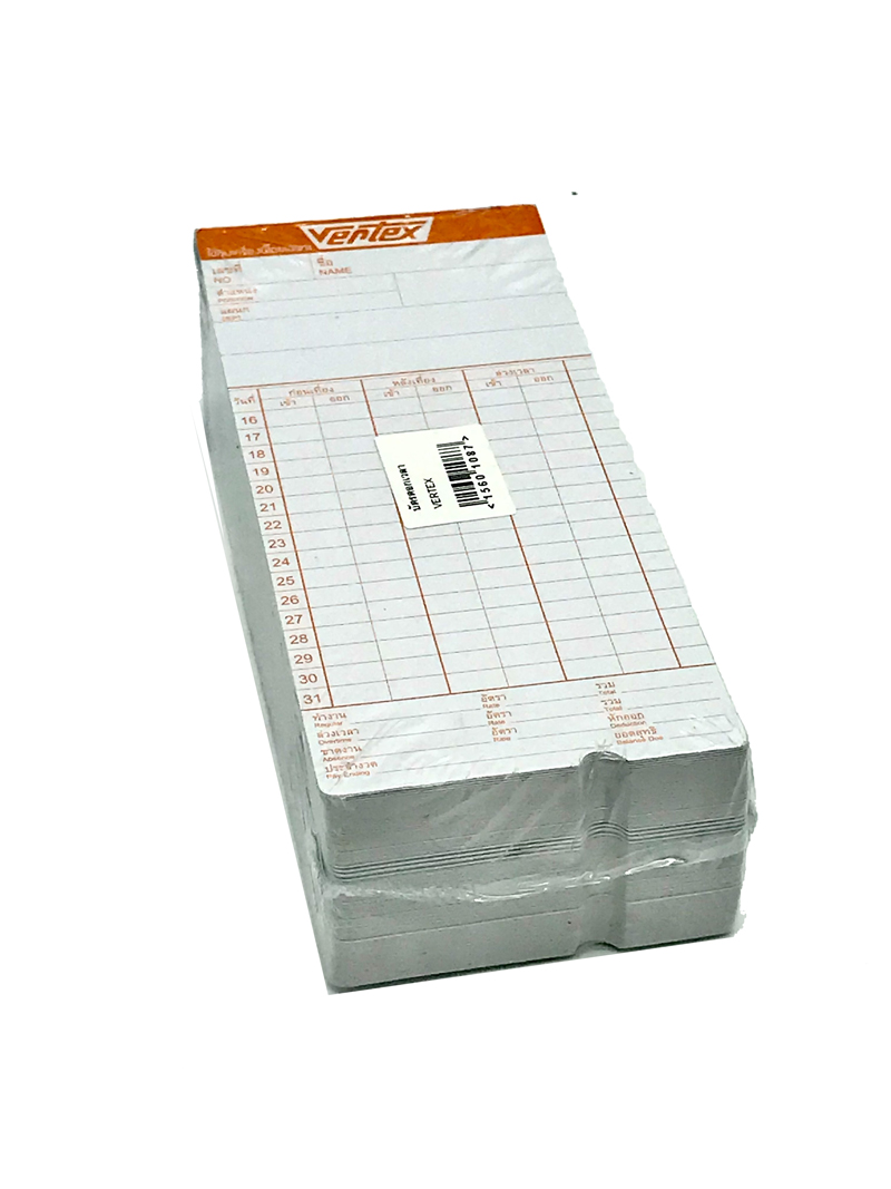 บัตรตอกบันทึกเวลา VERTEX 100แผ่น/แพ็ค (NIDEKA,COPER,DAITO) - Image 3