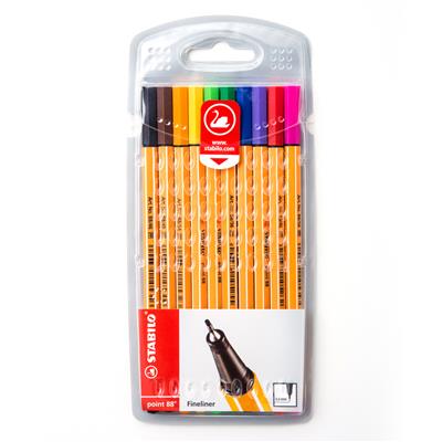 ปากกาหัวเข็ม สตาบิโล พ้อยต์ 88 ชุด10สี Stabilo Point 88 (1x10)