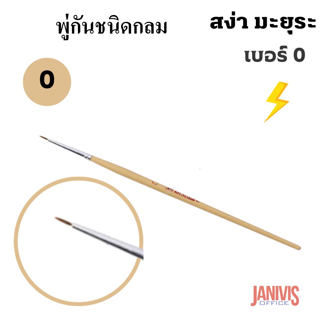 พู่กันกลมเบอร์ 0ของ สง่า มะยุระ(10ด้าม/แพ็ค) - Image 4
