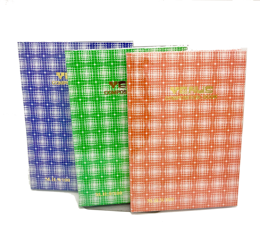 VENUS สมุดปกแข็งลายสก็อต หุ้มปกพลาสติก วีนัส 100แกรม 9/100 (3 เล่ม/แพ็ค) - Image 9