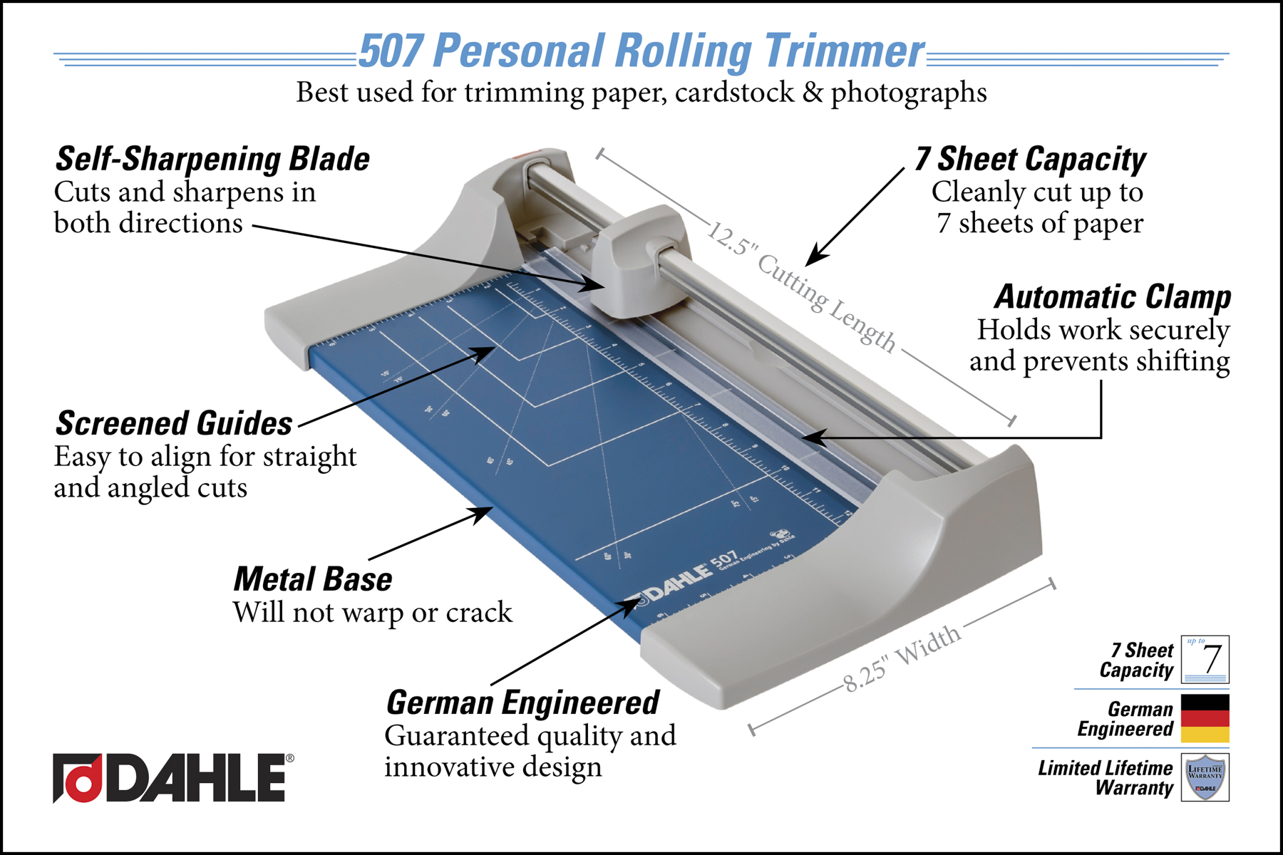 DAHLE แท่นตัดกระดาษแบบโรตารี่ A4 ดาเล่ย์ NO.507 - Image 4