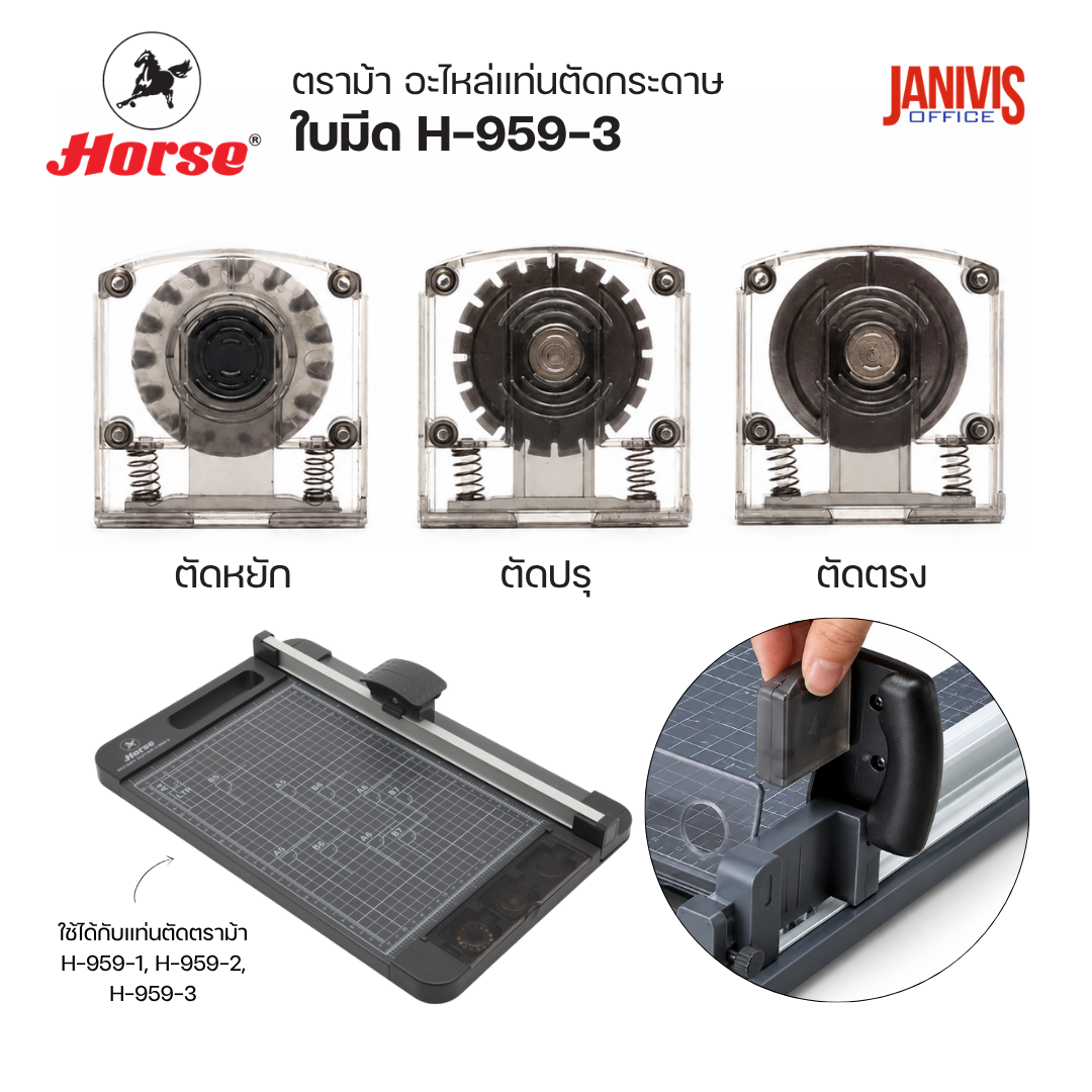 HORSE อะไหล่ใบมีดแท่นตัดกระดาษ ตราม้า H-959 (1 ชิ้น/แพ็ค) - Image 2