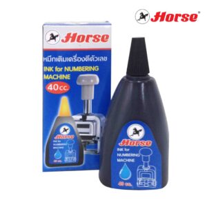หมึกเติมเครื่องตีเบอร์ ตราม้า 40 ซีซี. สีดำ