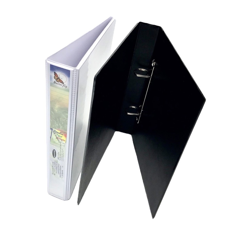 แฟ้ม A5 สัน 1 นิ้ว 2 ห่วง สอดปกได้ Butterfly 19-2S - Image 2