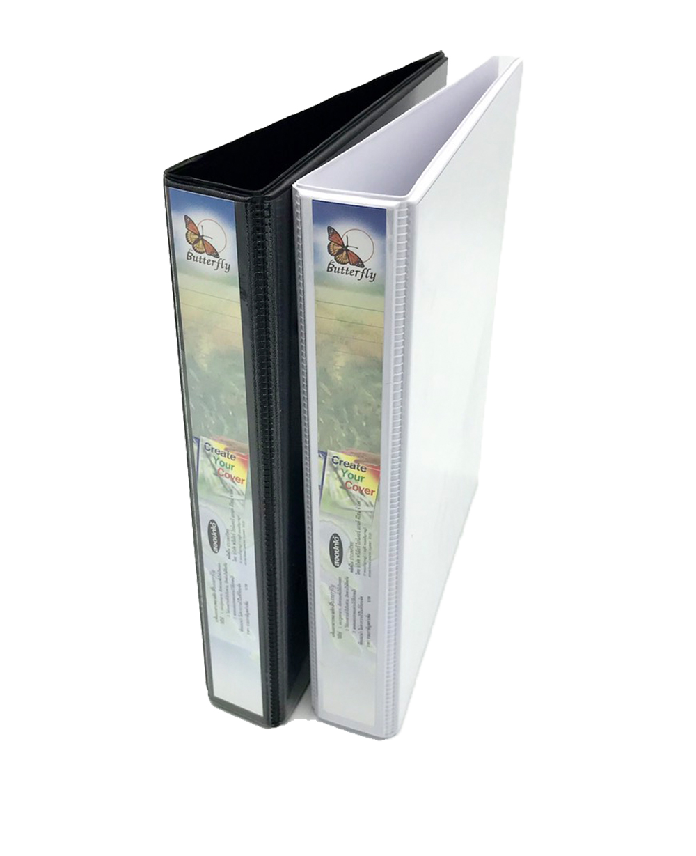 แฟ้ม A5 สัน 1 นิ้ว 2 ห่วง สอดปกได้ Butterfly 19-2S - Image 6