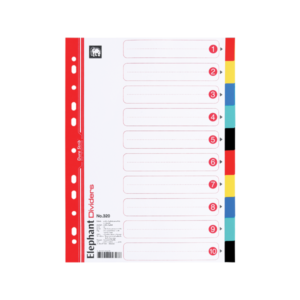 อินเด็กซ์พลาสติก 10 หยัก 10 สี ตราช้าง NO.320