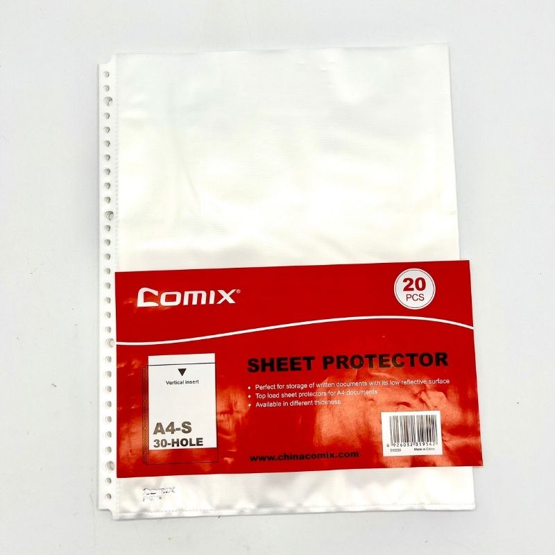 ซองถนอมเอกสาร 30 รู COMIX EH302A(1X20)(ซองแดง)
