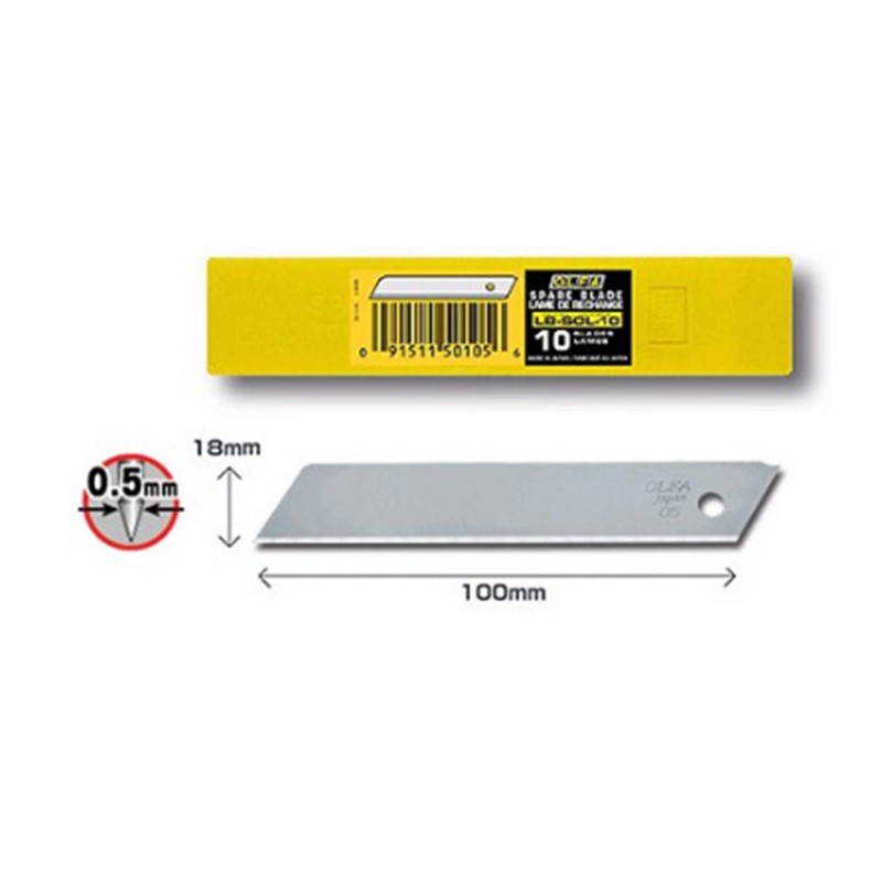 ใบมีดคัตเตอร์ 18 มม. โอฟ่า OLFA LB-10(10ใบ/หลอด) - Image 4