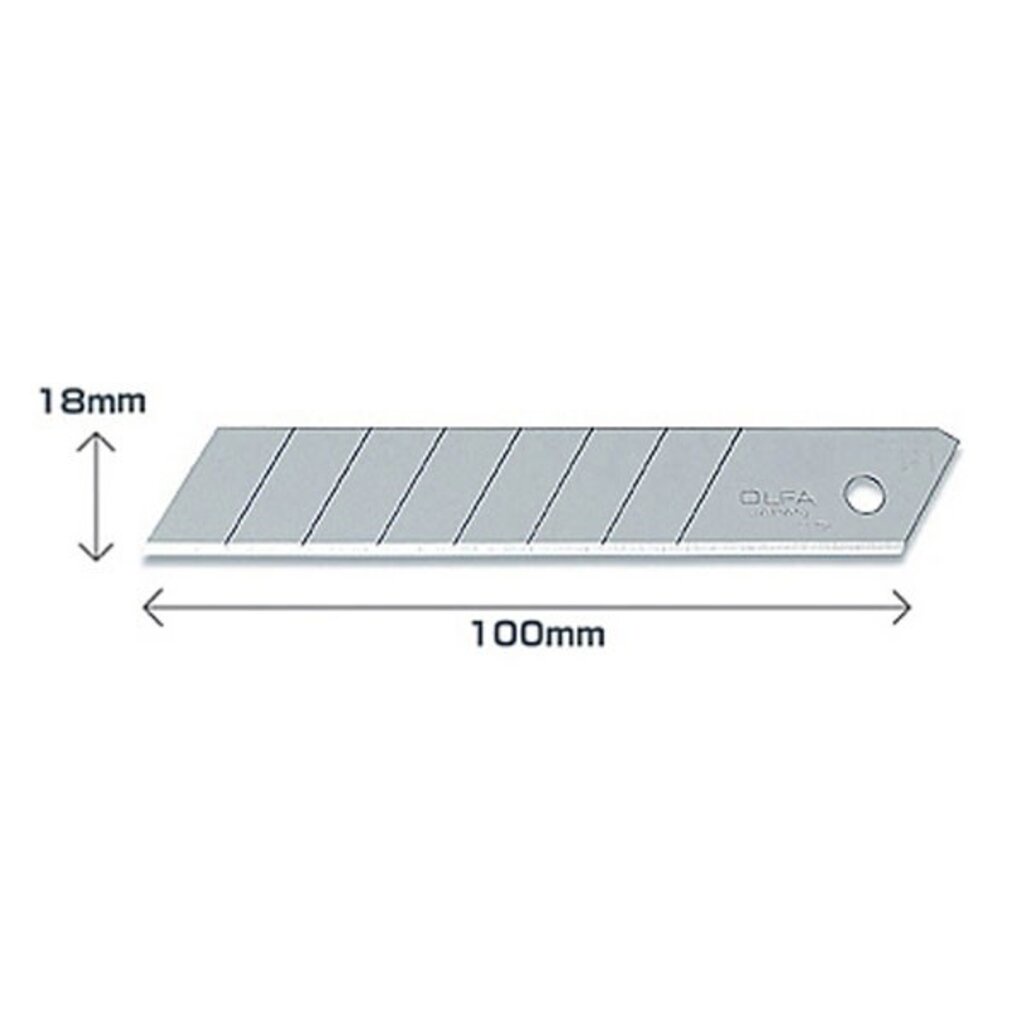 ใบมีดคัตเตอร์ 18 มม. โอฟ่า OLFA LB-10(10ใบ/หลอด) - Image 3