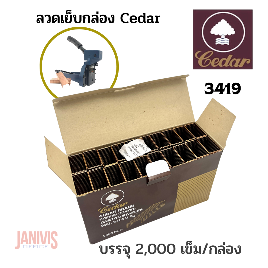 ลวดเย็บกล่อง Cedar No.3419 บรรจุ 2,000 ตัว/กล่อง - Image 4