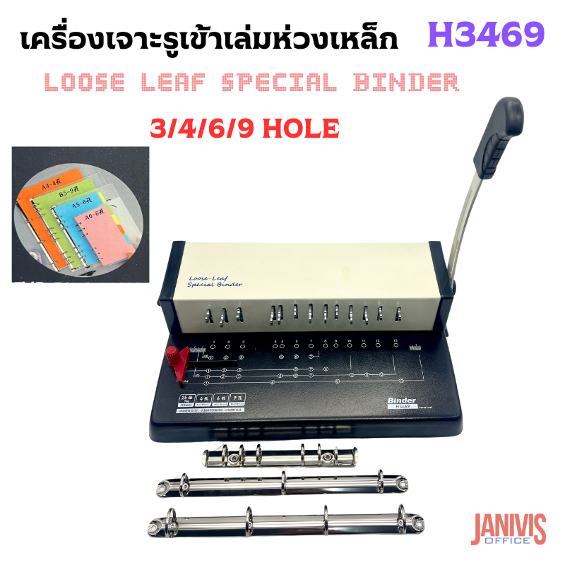 เครื่องเจาะเข้าเล่มห่วงเหล็ก3in1 PROPUNCH รุ่น H3469 - Image 5