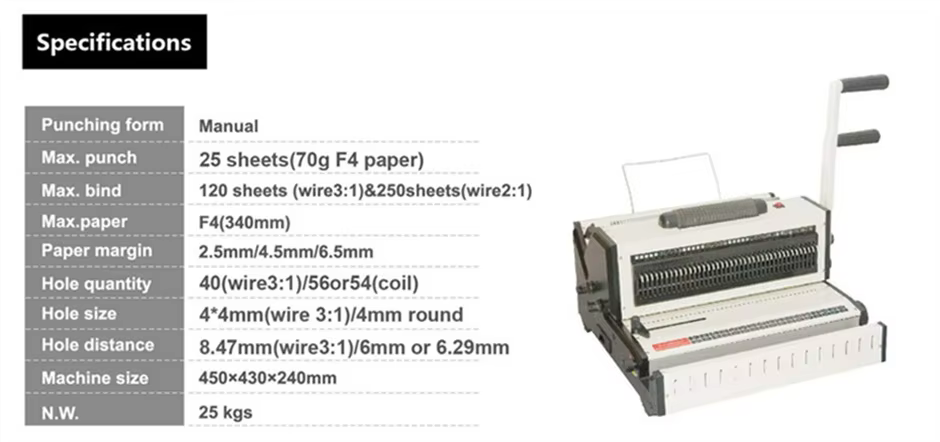 เครื่องเข้าเล่มสันเกลียวและขดลวด 2in1 PROPUNCH รุ่น CW2019 COIL&WIRE - Image 6